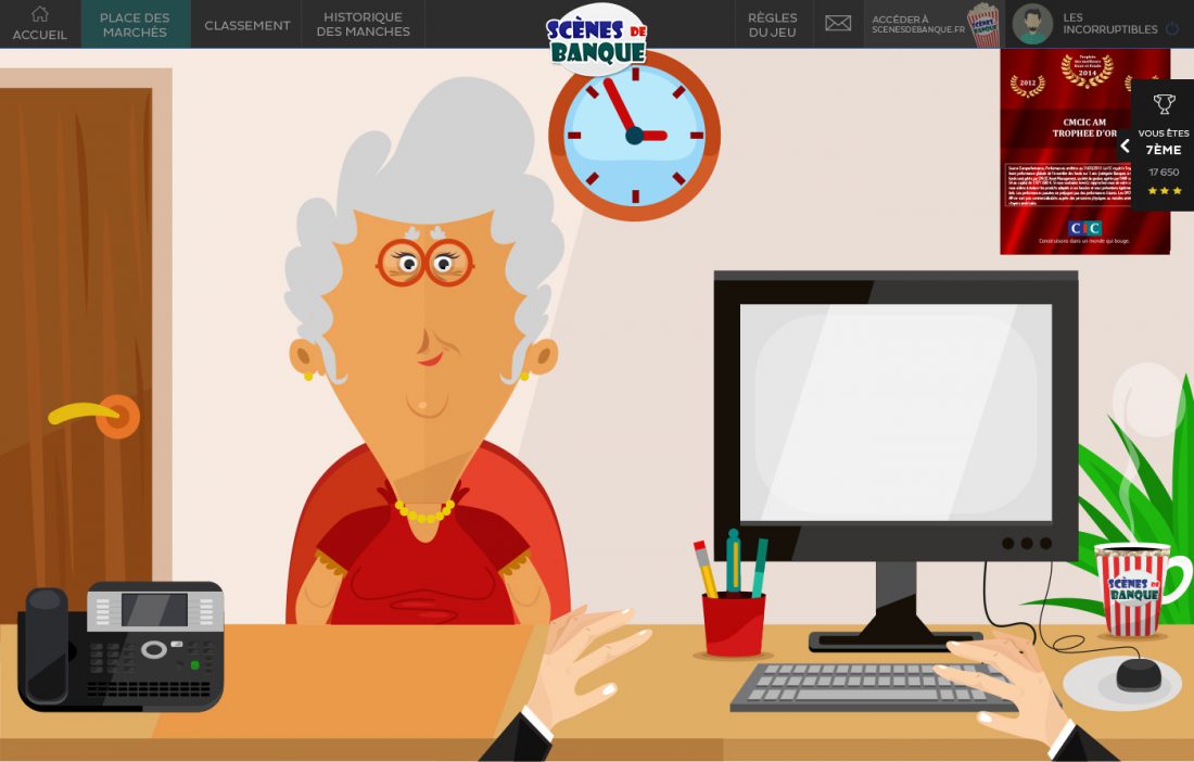 Webdesign épreuve du serious game : accueil du client de la semaine