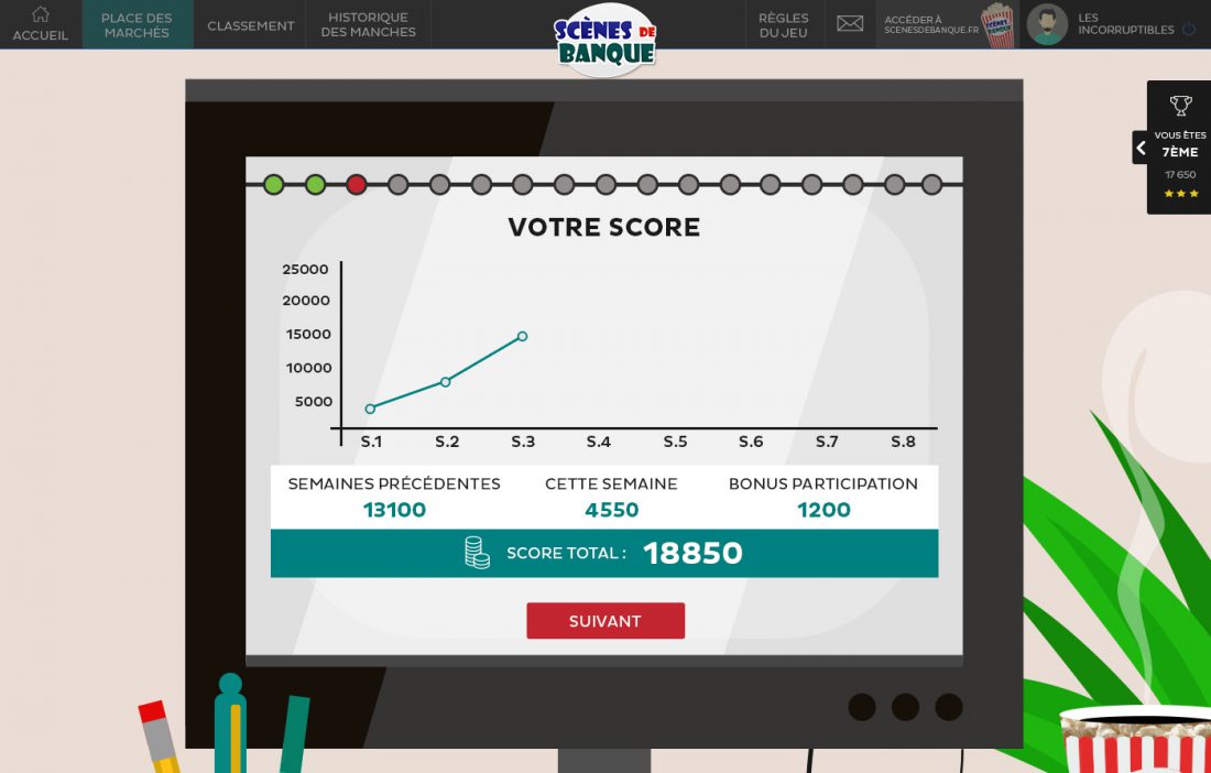 Maquette webdesign : Evolution dans le jeu