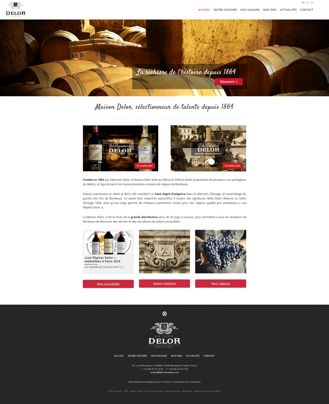 Webdesign site château vin