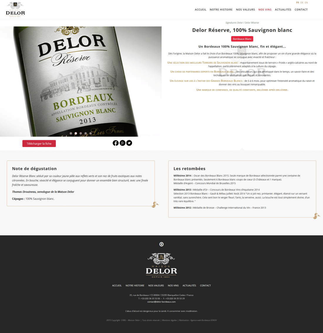 Webdesign site château vin