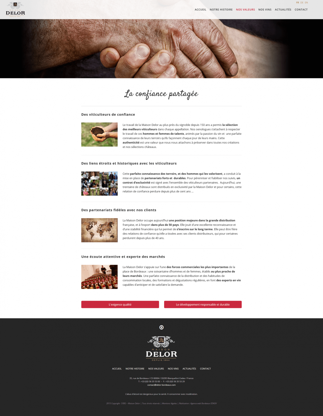 Webdesign site château vin