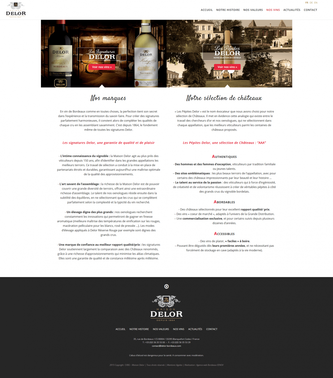 Webdesign site château vin