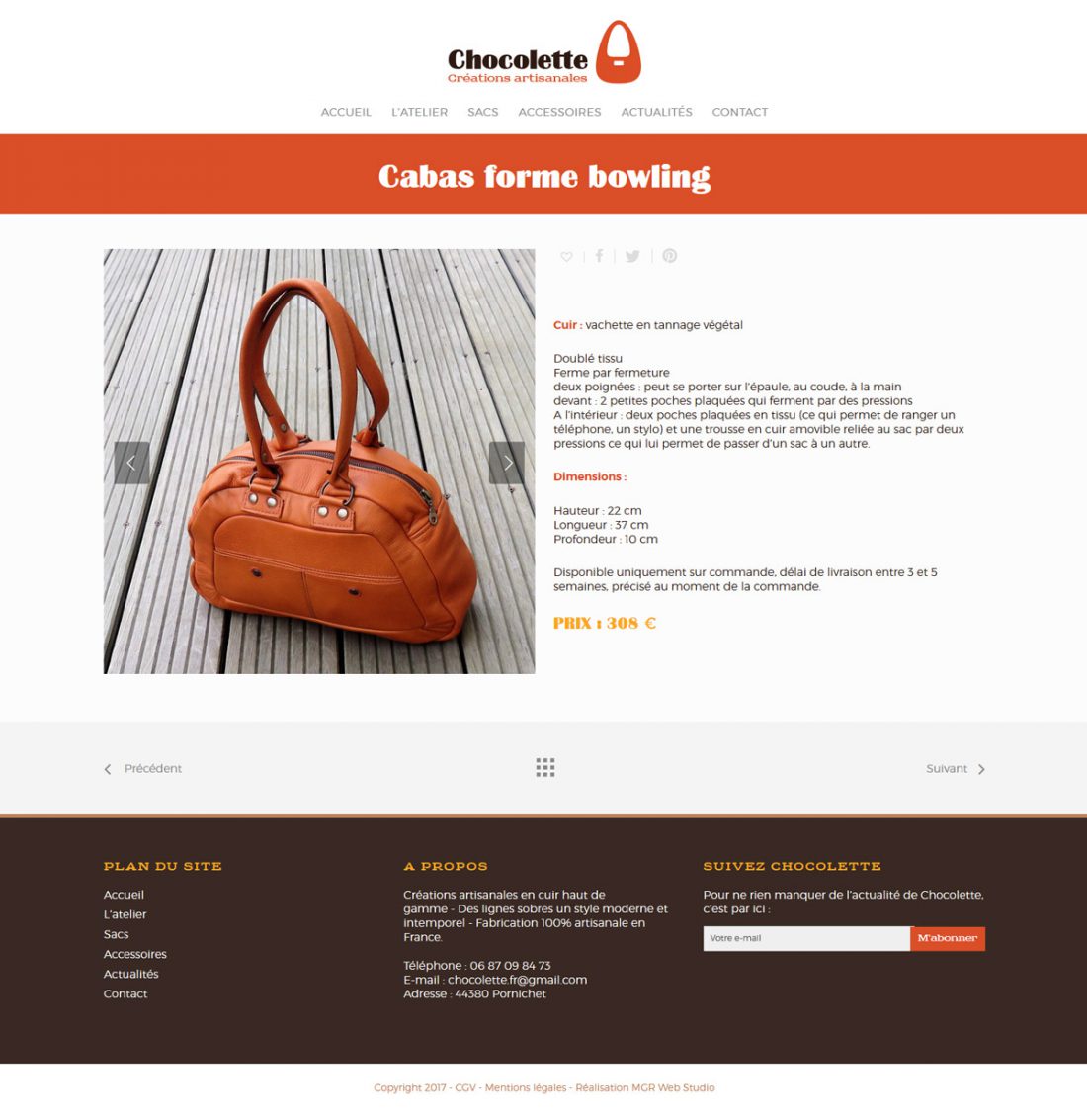 Webdesigner Bordeaux : création site Wordpress Chocolette