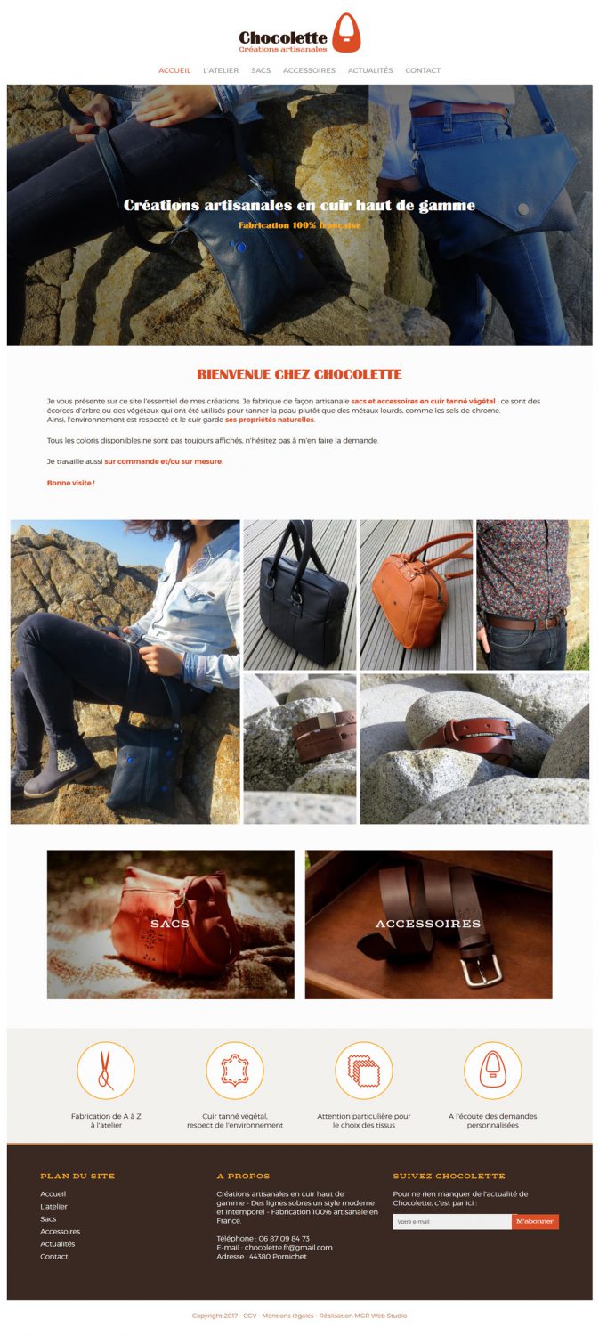 Webdesigner Bordeaux : création site Wordpress Chocolette