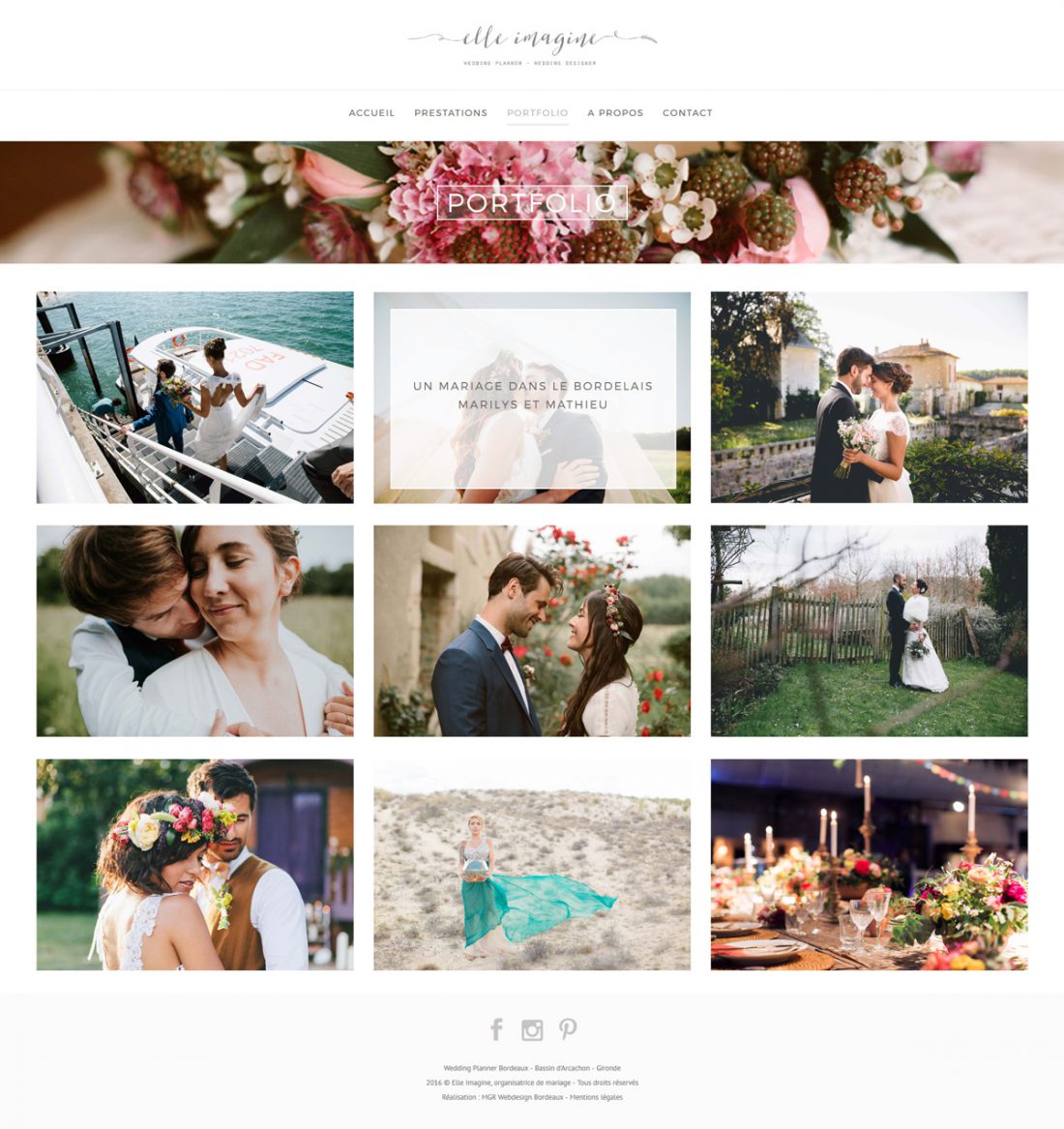 Webdesigner Bordeaux : création site wedding planner