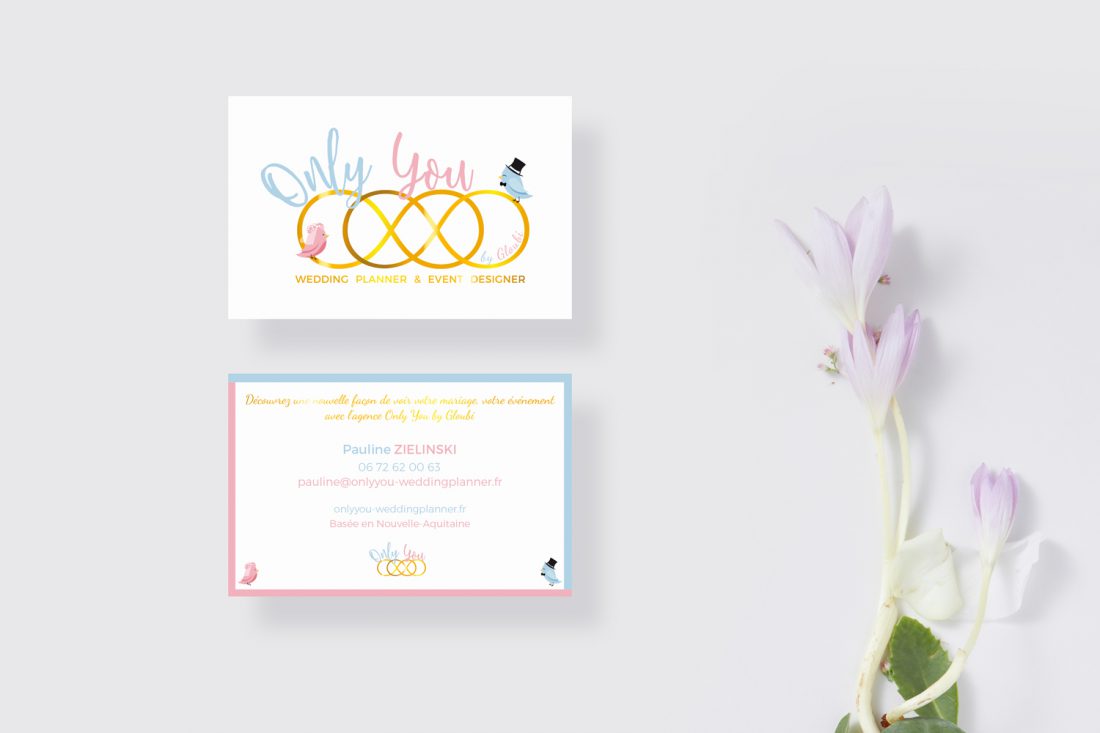 Création carte de visite et logo wedding planner