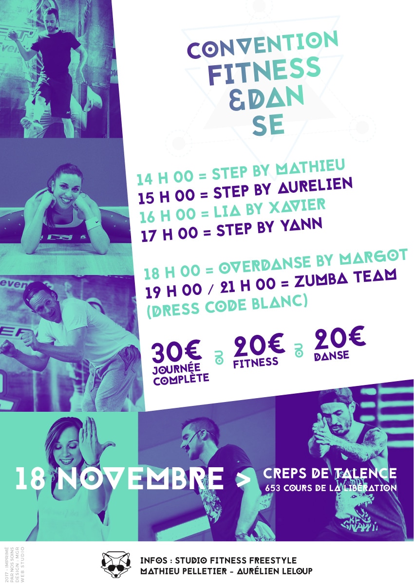 Webdesigner Bordeaux - Flyer stage fitness danse