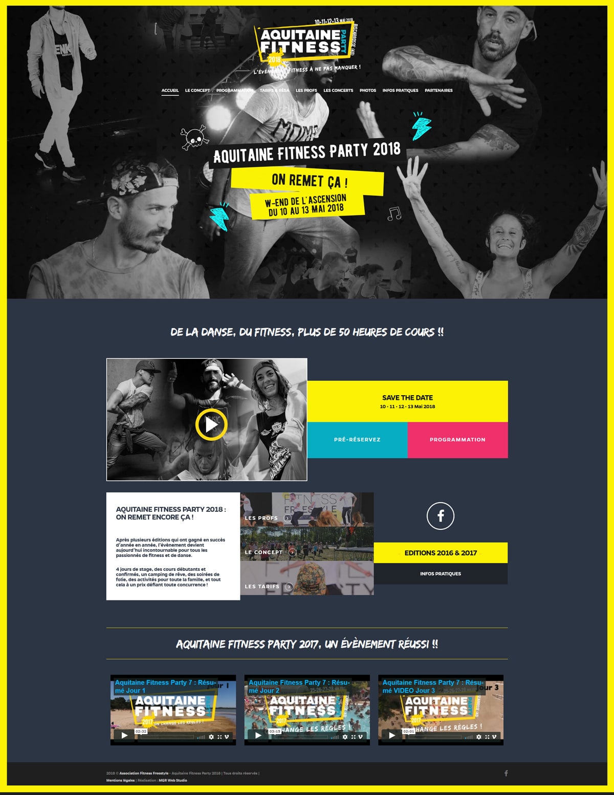 Réalisation charte graphique Aquitaine Fitness Party MGR