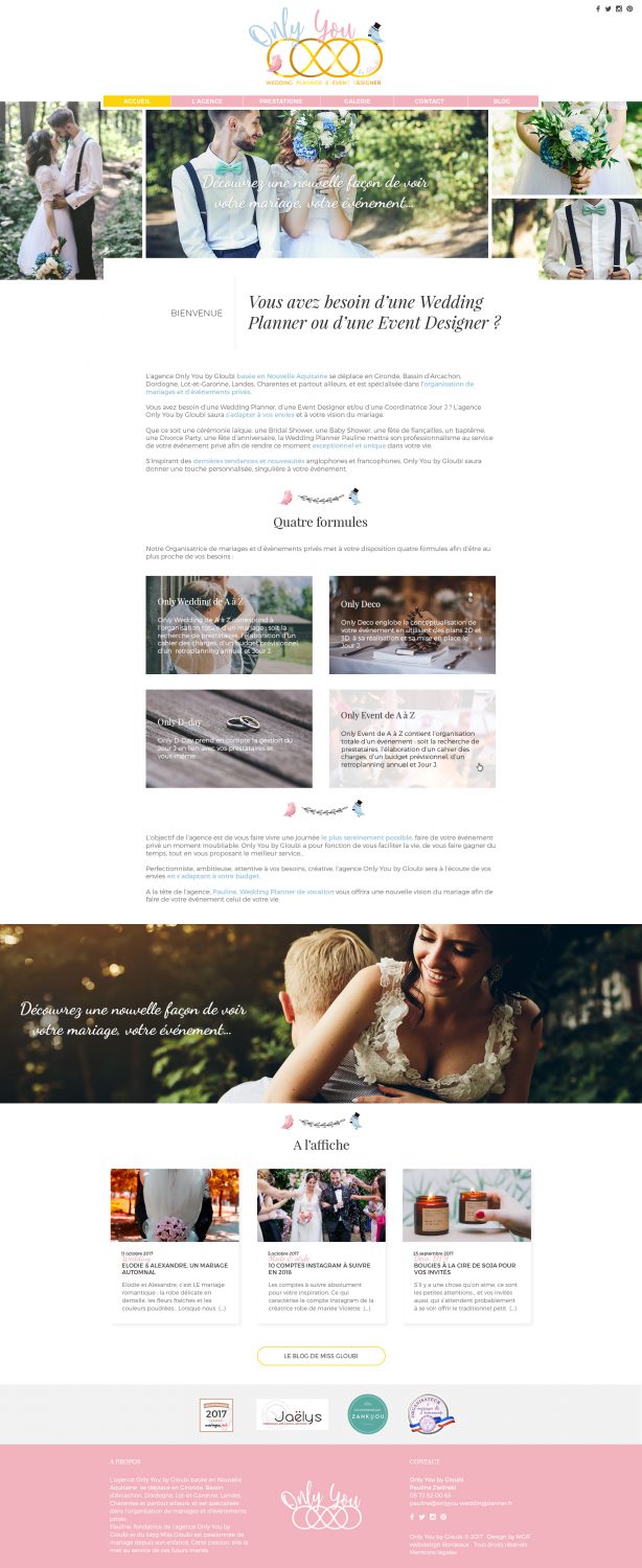 Webdesigner Bordeaux : site wedding planner