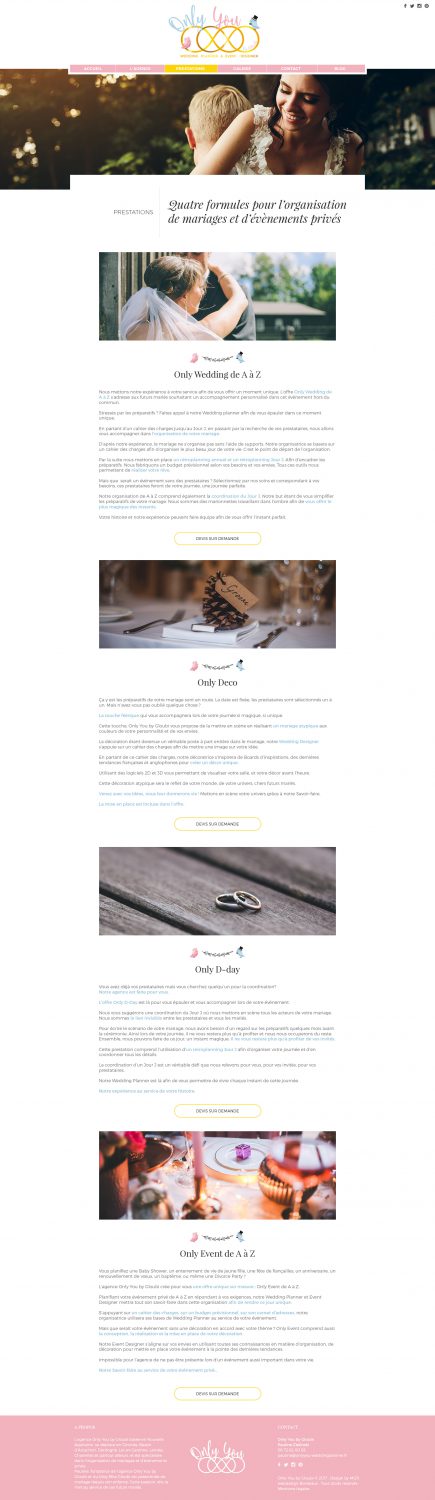 Webdesigner Bordeaux : site wedding planner