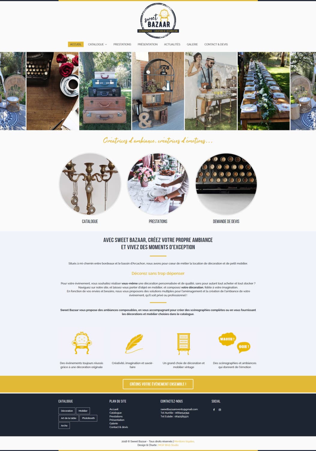 Création de la charte web et webdesign de Sweet Bazaar