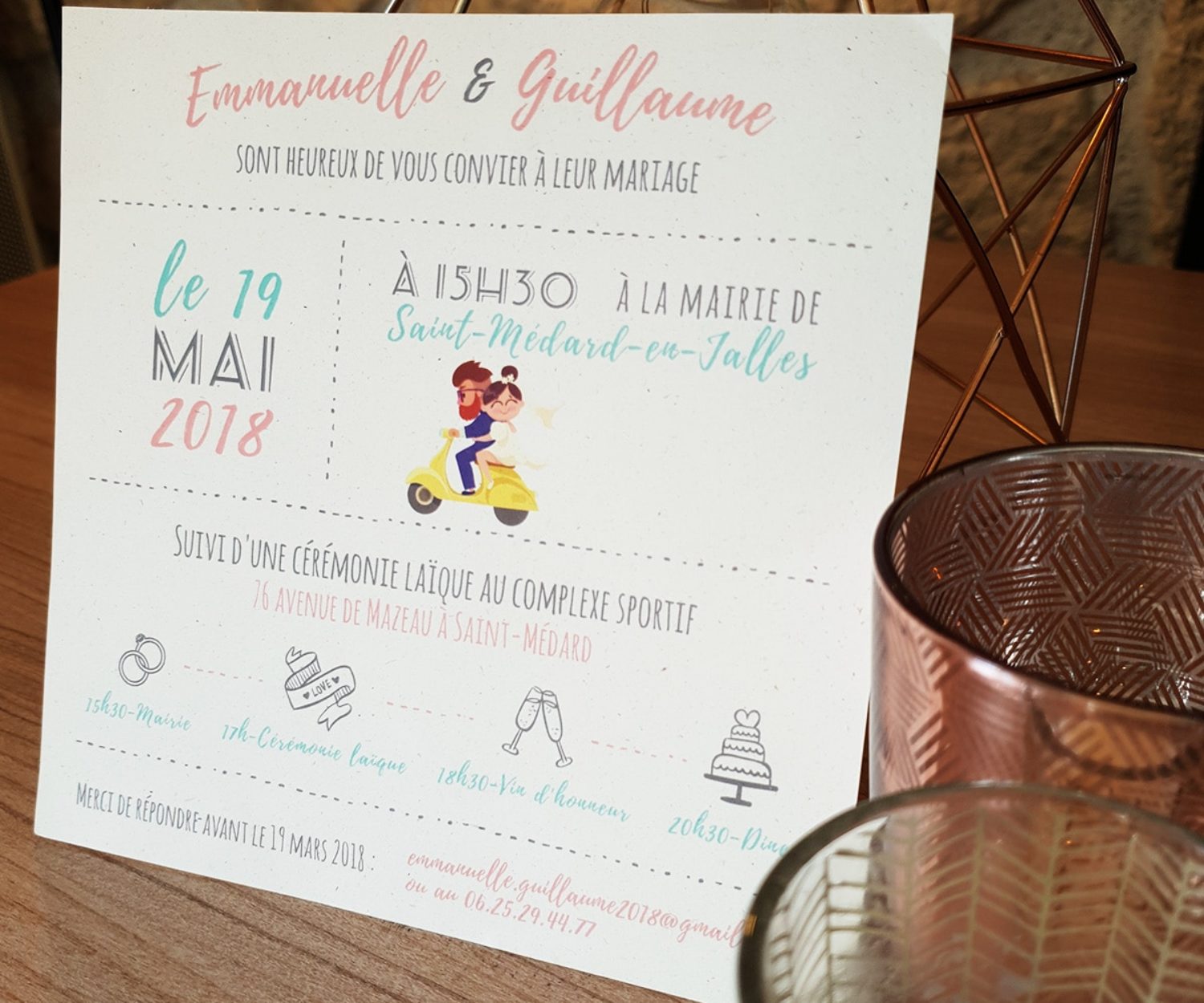 Création graphique : faire-part de mariage