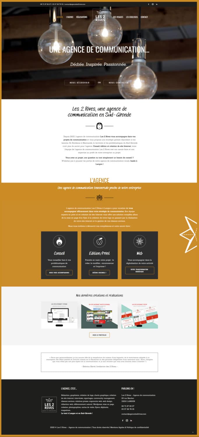 Refonte webdesign, développement site Wordpress Bordeaux, webdesigner Bordeaux