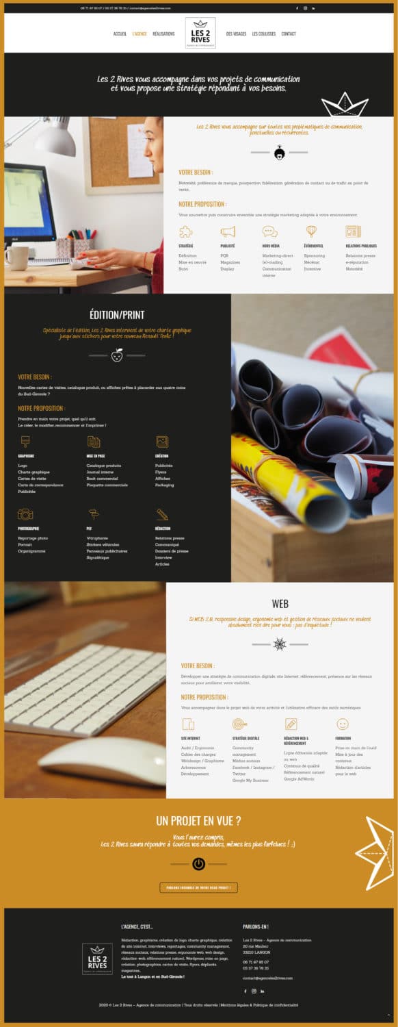 Refonte webdesign, développement site Wordpress Bordeaux, webdesigner Bordeaux